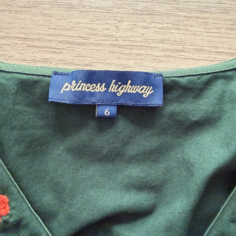 Princess Highway Embroidered Collar Dress‎ Green Goblincore Twee Daisy Chain - Picture 2 of 7